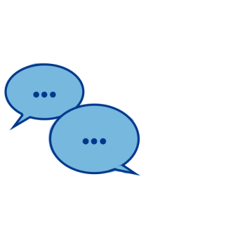 blue speech bubbles